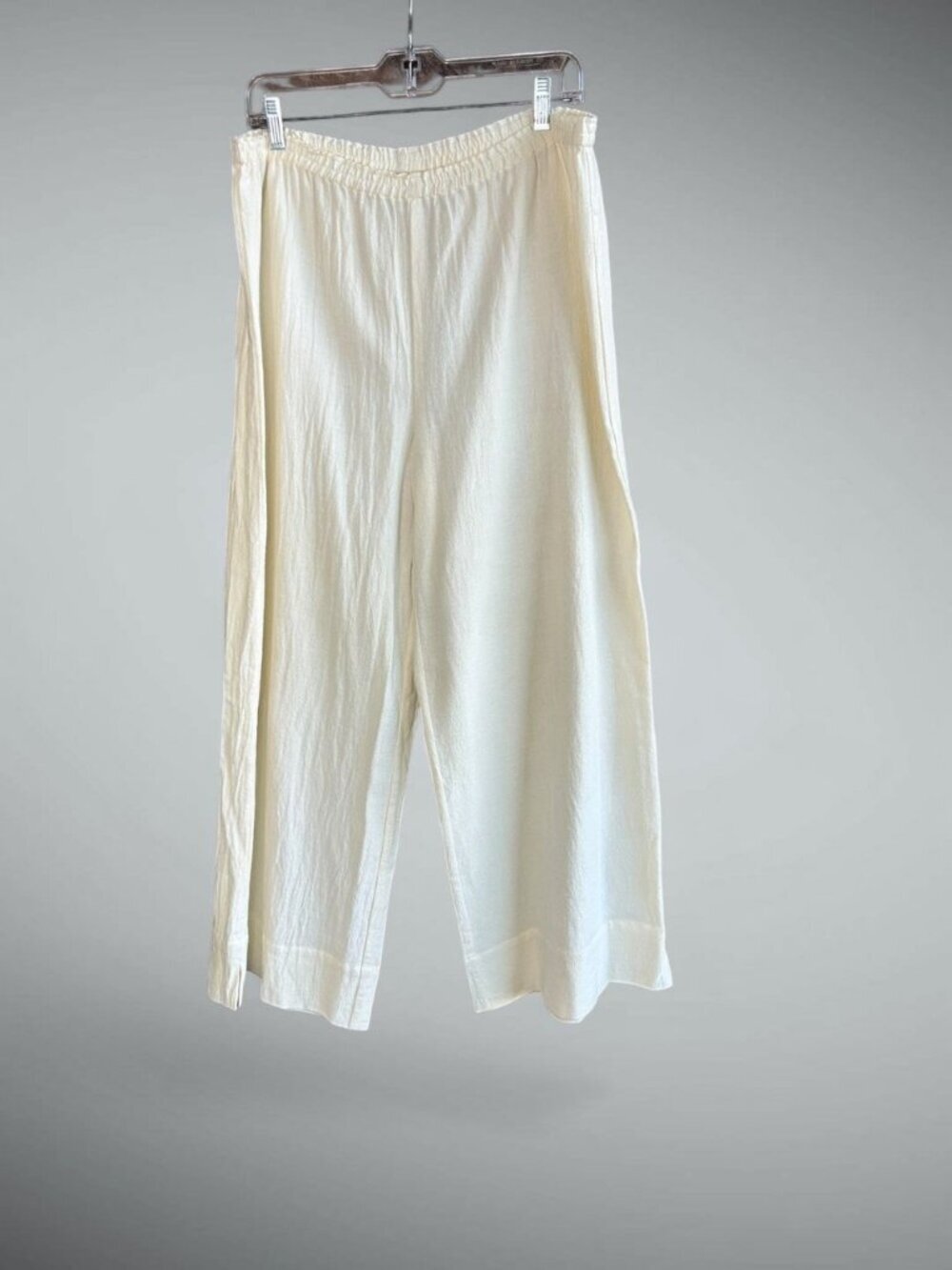 Soft Surroundings Ivory Coastal Breezy Wide Leg Pull On Pants Size Large